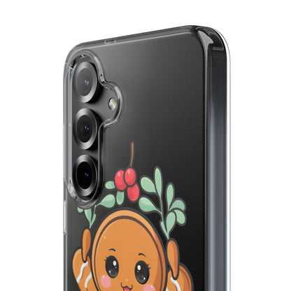 Kawaii Gingerbread Phone Case with Mistletoe Cheer