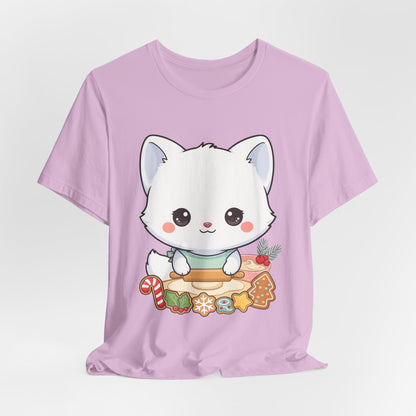 Kawaii Arctic Fox Christmas Baking T-Shirt