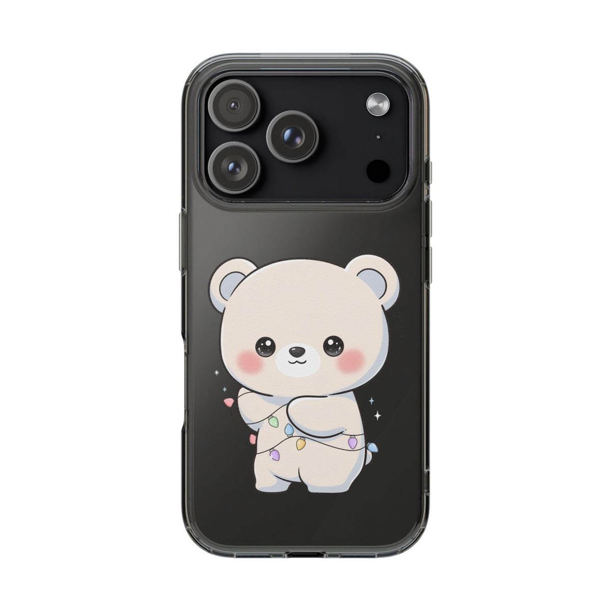 Kawaii Polar Bear Phone Case with Fairy Lights