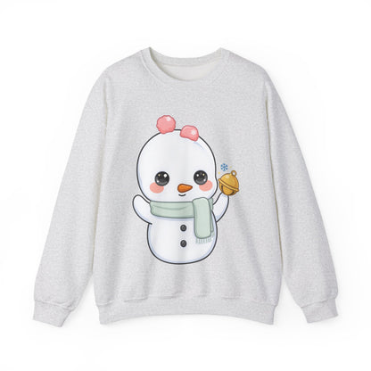 Kawaii Snowman Sweatshirt, Cute Winter Crewneck