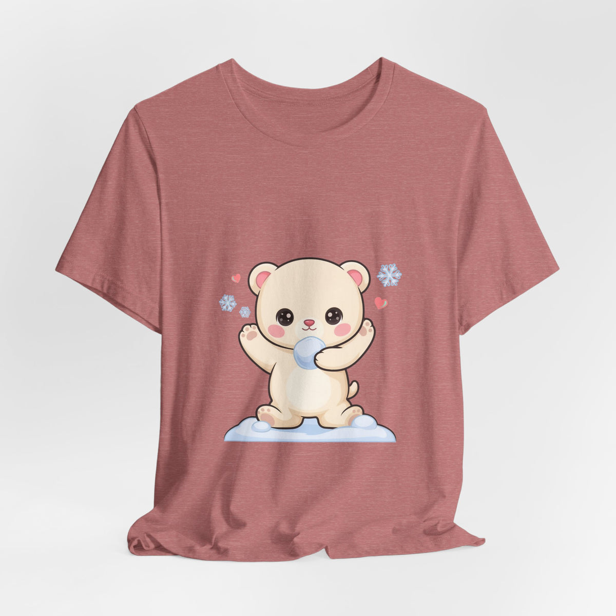 Kawaii Polar Bear Tee, Cute Snow Day Unisex Shirt
