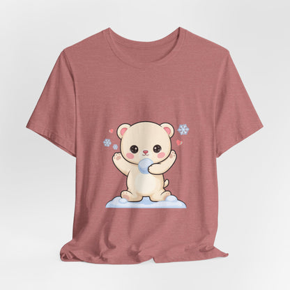 Kawaii Polar Bear Tee, Cute Snow Day Unisex Shirt