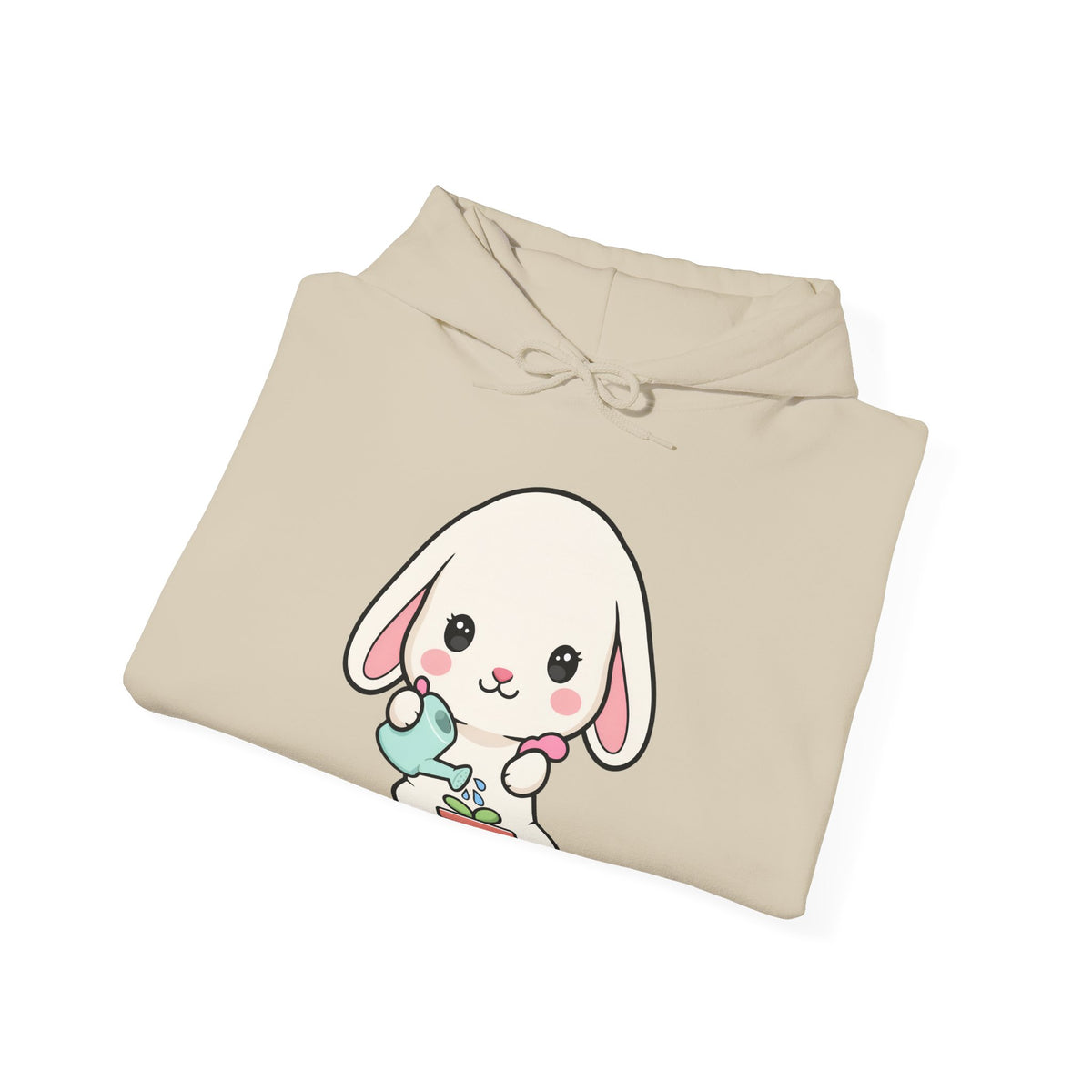 Kawaii Bunny Gardening Hoodie, Cute Plant Lover Sweatshirt