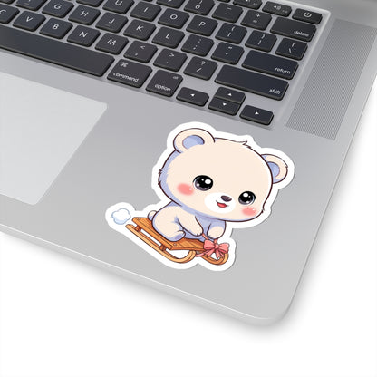 Kawaii Polar Bear Sticker, Cute Winter Gift