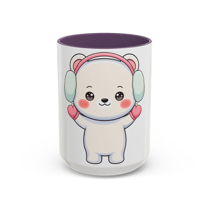 Kawaii Polar Bear Mug, Cute Winter Accent Coffee Mug