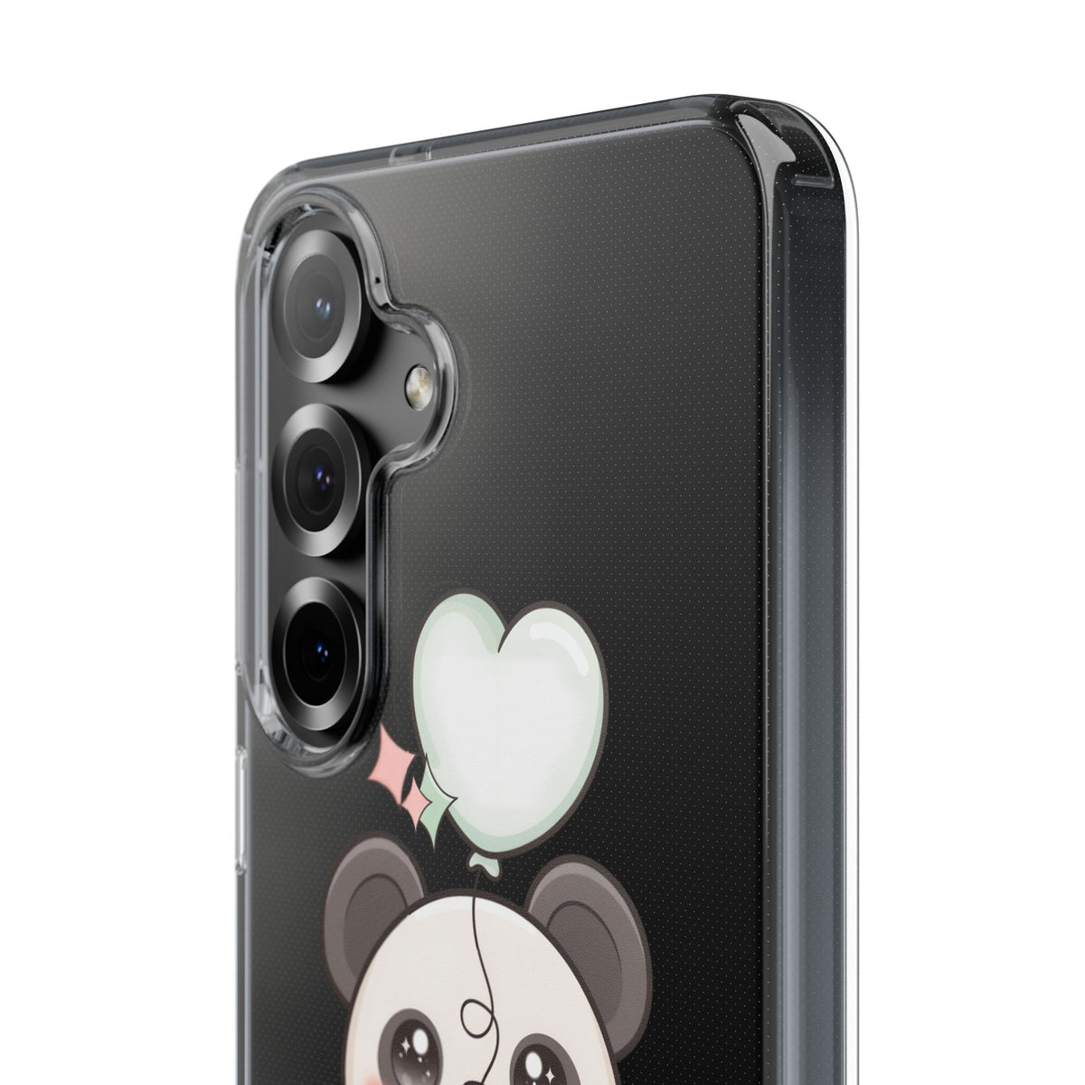 Kawaii Panda Clear Phone Case with Balloon