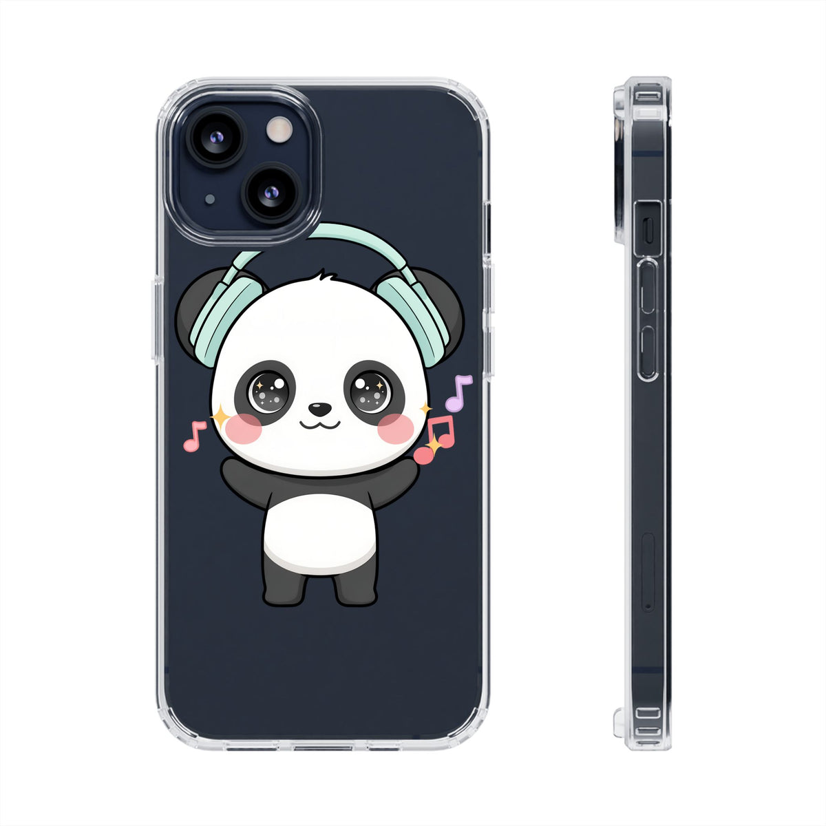Kawaii Panda Phone Case with Headphones