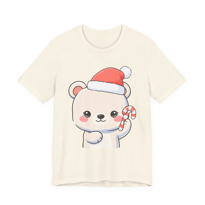Kawaii Polar Bear Christmas Tee, Cute Holiday Gift