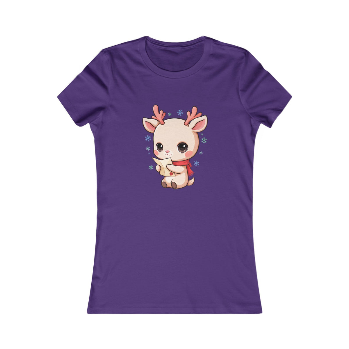 Kawaii Reindeer Christmas Women's Tee for Letter-Writing