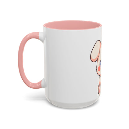 Kawaii Bunny Coffee Mug, Cute Latte Lover Accent Mug