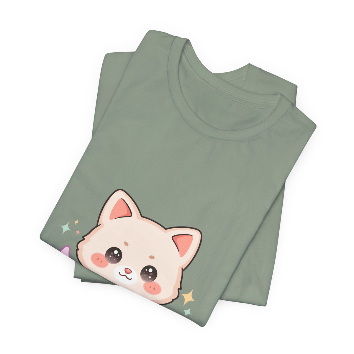 Kawaii Cat Moon T-Shirt for Cozy Night Owls