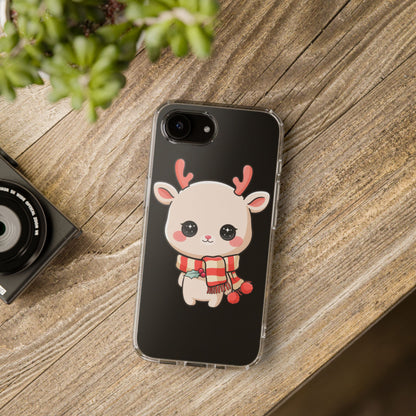 Christmas Reindeer Phone Case, Cute Kawaii Holiday Gift