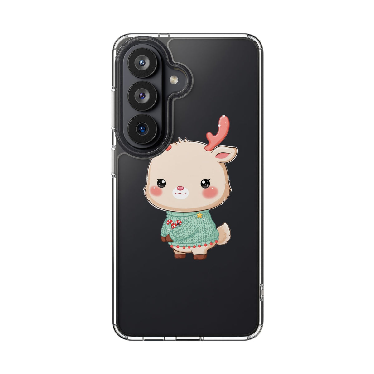 Kawaii Reindeer Clear Impact-Resistant Phone Case