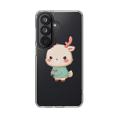 Kawaii Reindeer Clear Impact-Resistant Phone Case