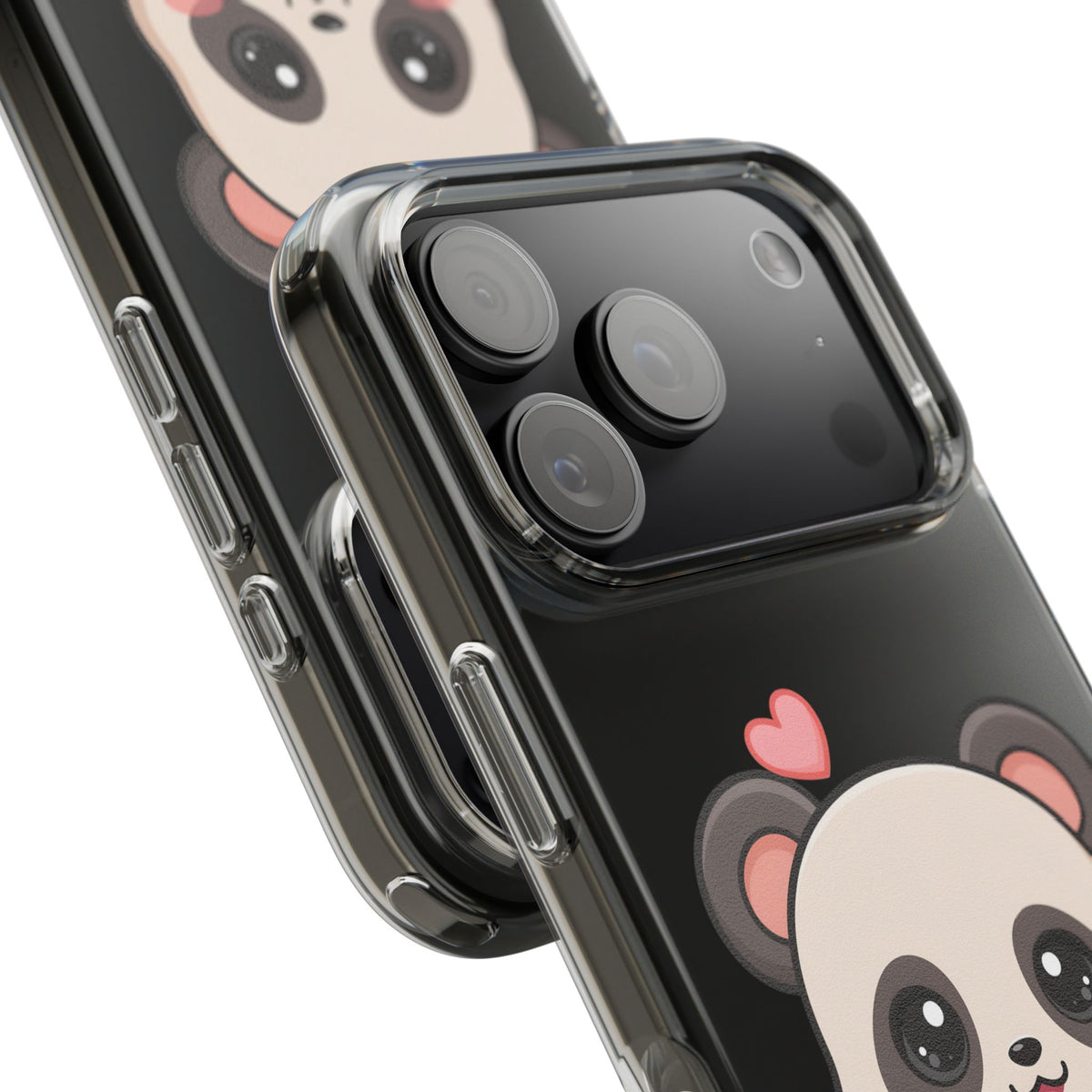 Kawaii Panda Sushi Phone Case, Clear Impact-Resistant Case