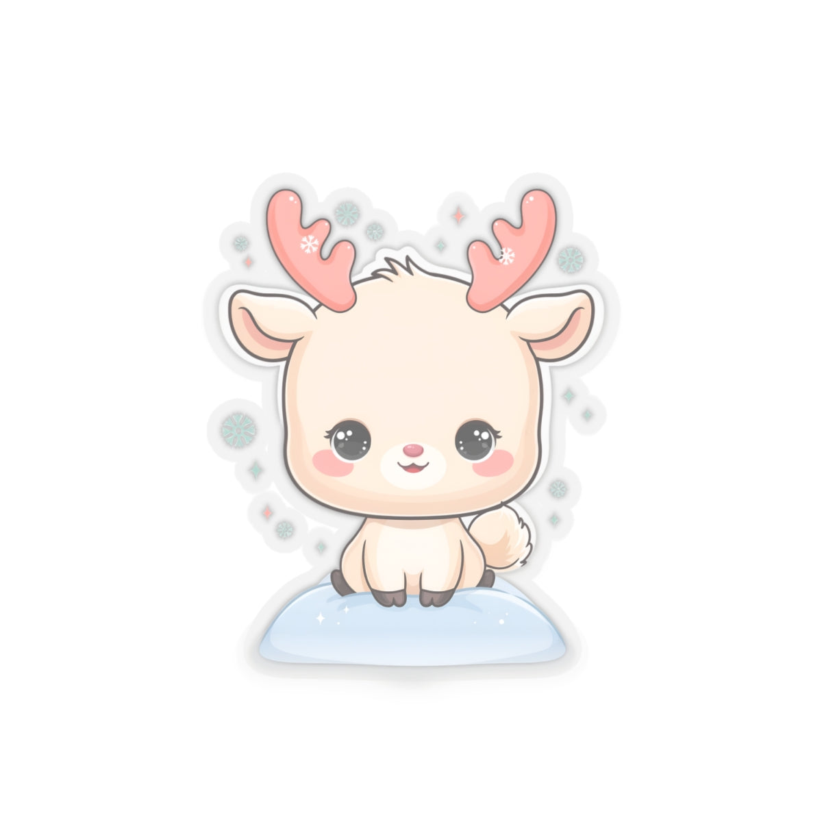 Kawaii Reindeer Sticker for a Cozy Winter Desk