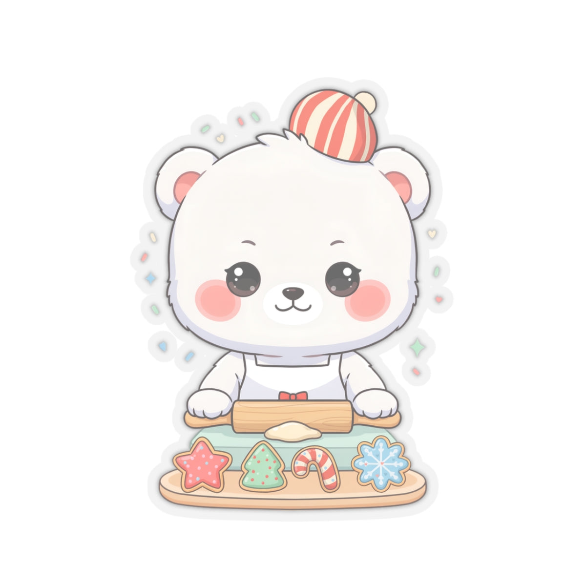 Christmas Baking Polar Bear Sticker for Holiday Cheer
