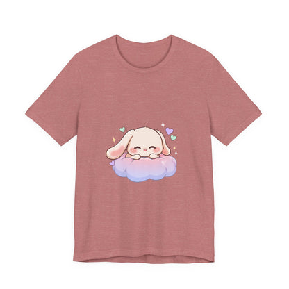Kawaii Sleeping Bunny Tee, Cute Cloud Nap Unisex Shirt