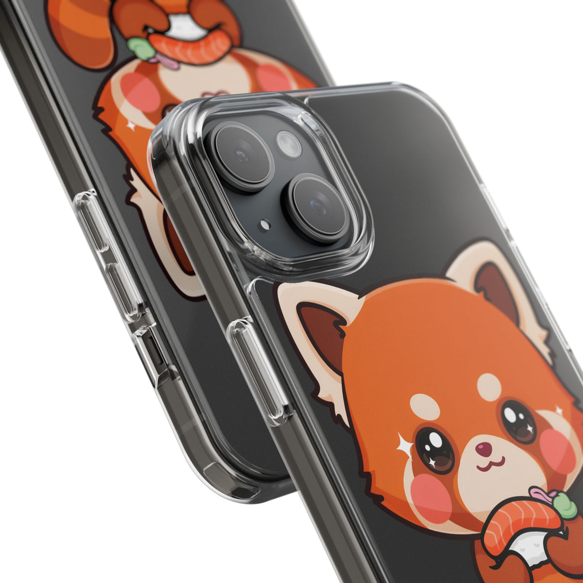 Red Panda Sushi Phone Case, Cute Kawaii Clear Case