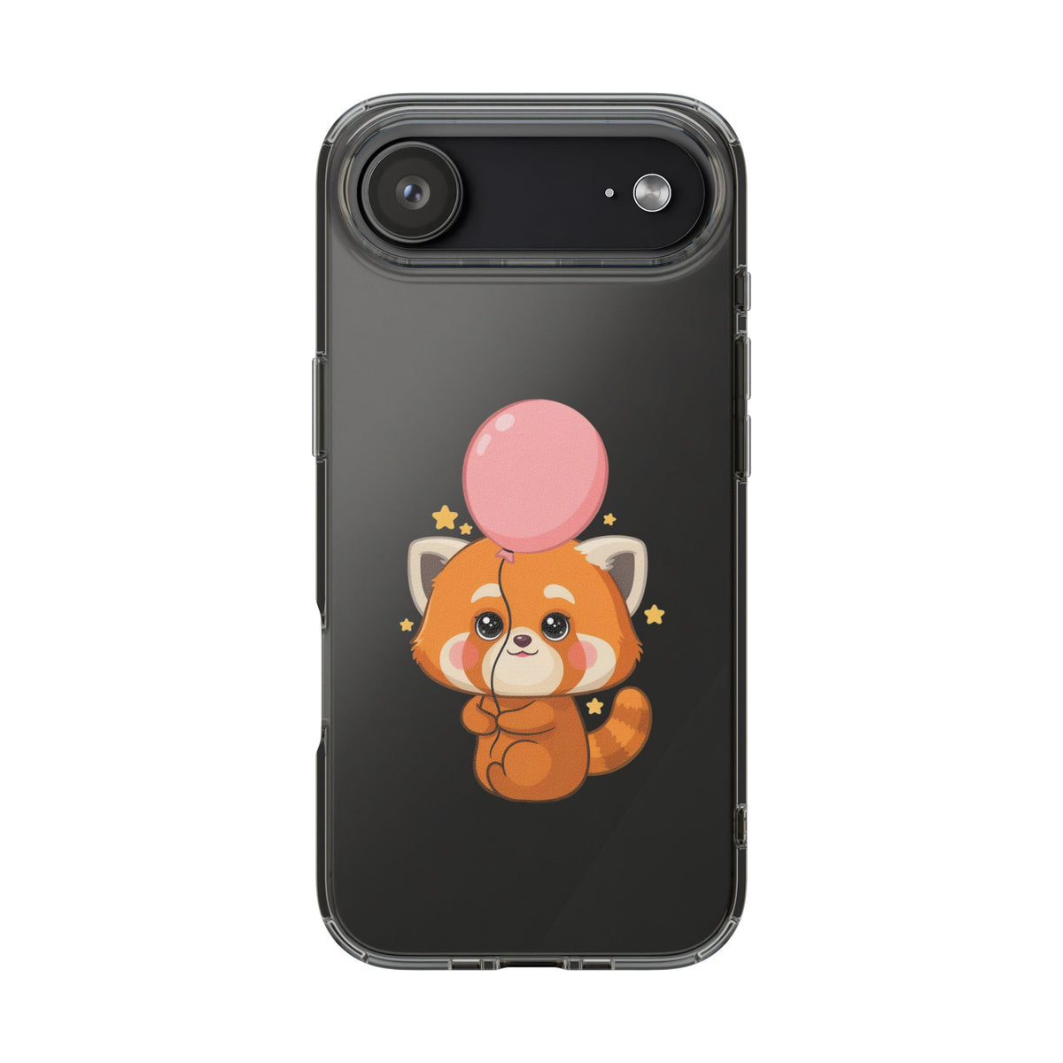 Kawaii Red Panda Clear Impact-Resistant Case with Balloon