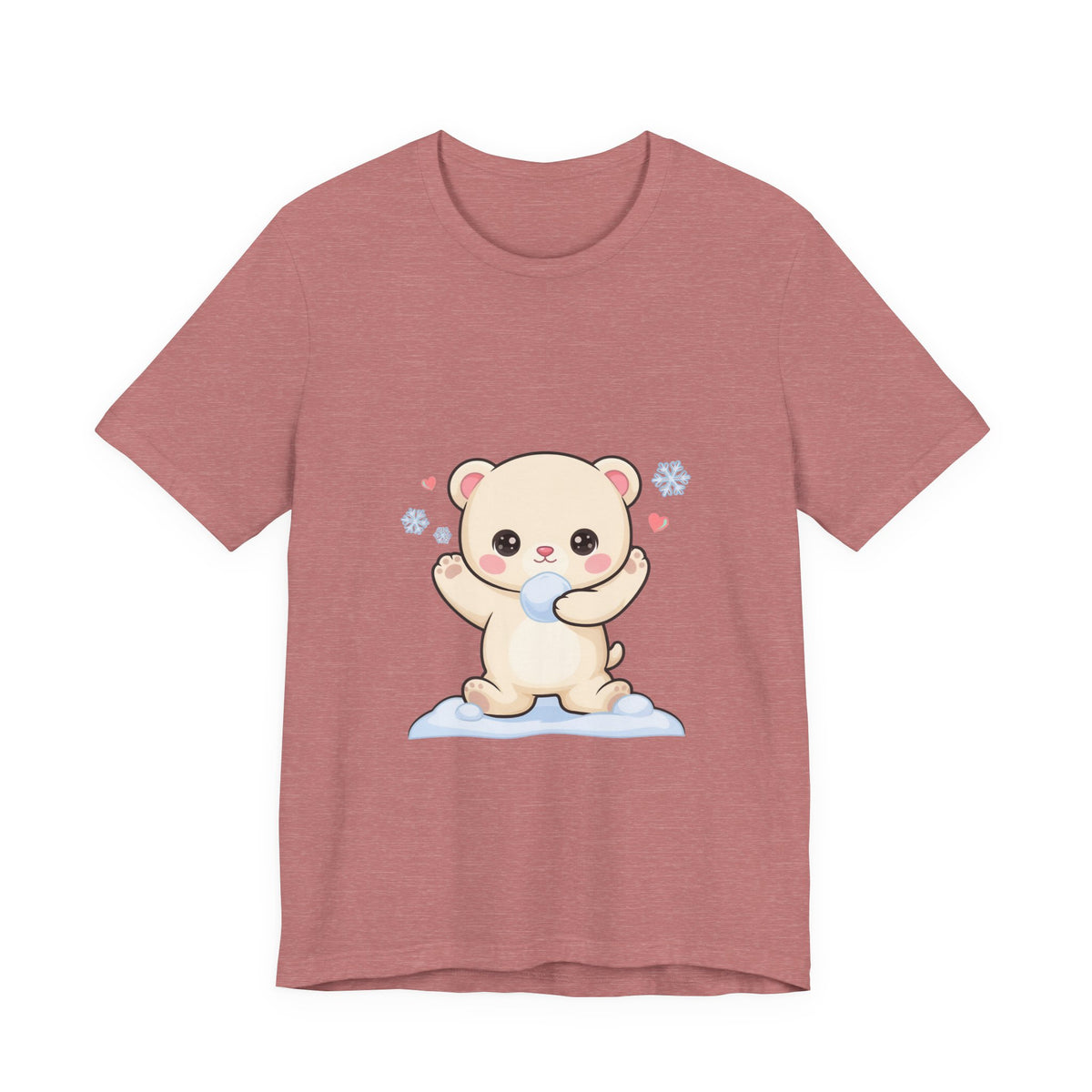Kawaii Polar Bear Tee, Cute Snow Day Unisex Shirt