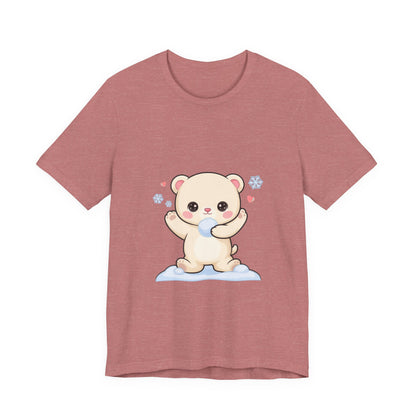 Kawaii Polar Bear Tee, Cute Snow Day Unisex Shirt