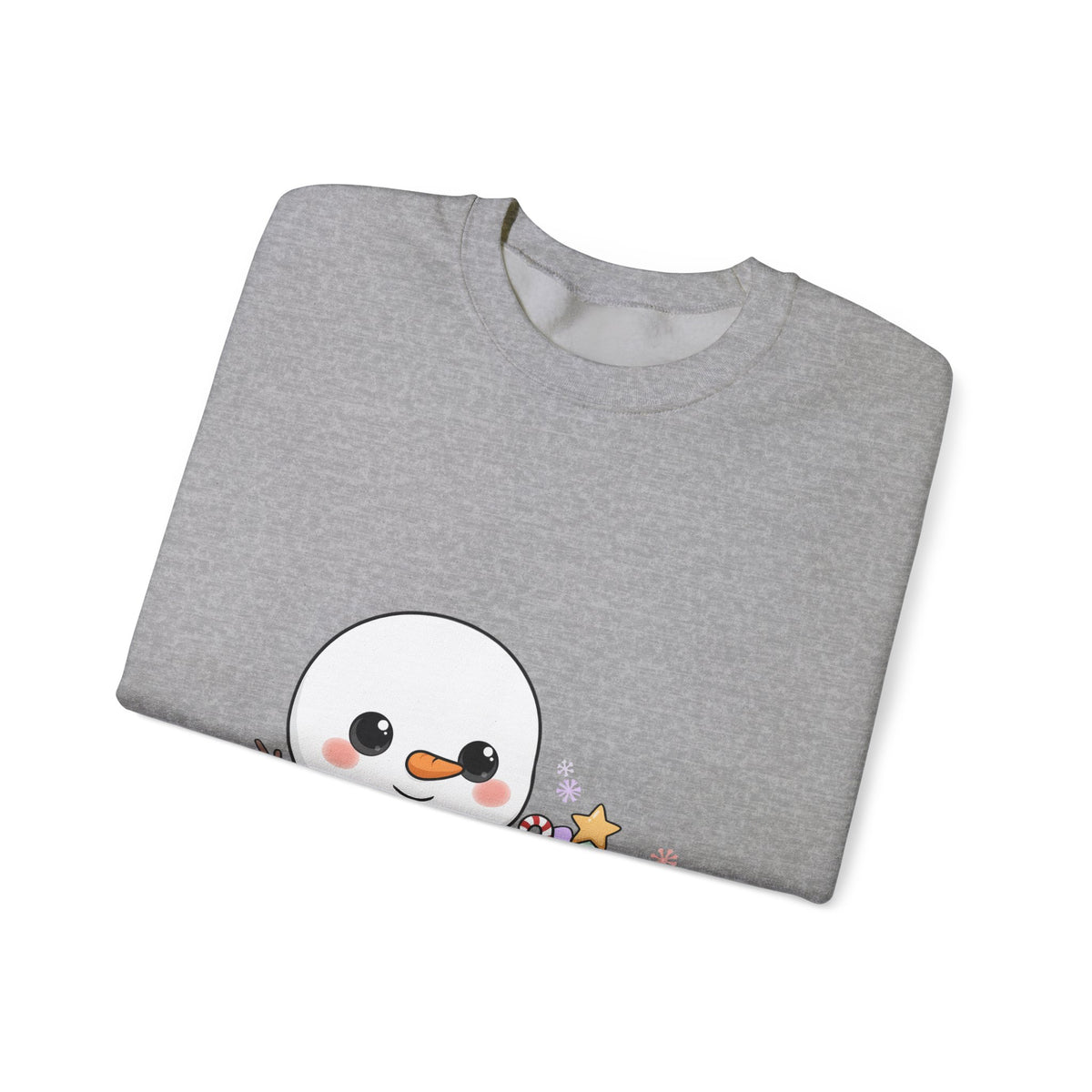 Cute Snowman Christmas Sweatshirt, Kawaii Holiday Crewneck