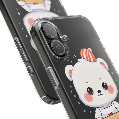 Christmas Bear Cookie Baking Clear Phone Case
