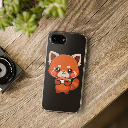Red Panda Sushi Phone Case, Cute Kawaii Clear Case