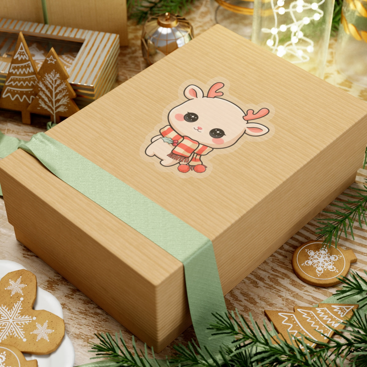 Kawaii Reindeer Sticker, Cute Christmas Gift for Journals