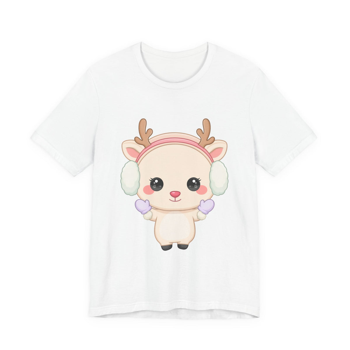 Kawaii Reindeer T-Shirt, Cute Winter Animal Tee