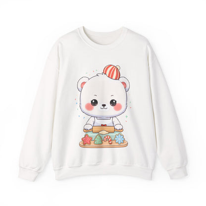 Christmas Cookie Bear Sweatshirt, Cute Holiday Baker Gift