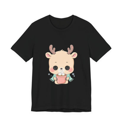 Kawaii Reindeer T-Shirt for Cozy Cocoa Season