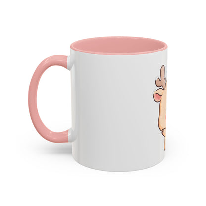 Kawaii Reindeer Accent Coffee Mug for Cozy Winter Sips
