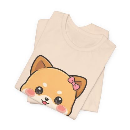 Kawaii Shiba Inu Coffee T-Shirt, Cute Latte Lover Tee