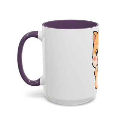 Shiba Inu Donut Mug, Kawaii Accent Coffee Mug
