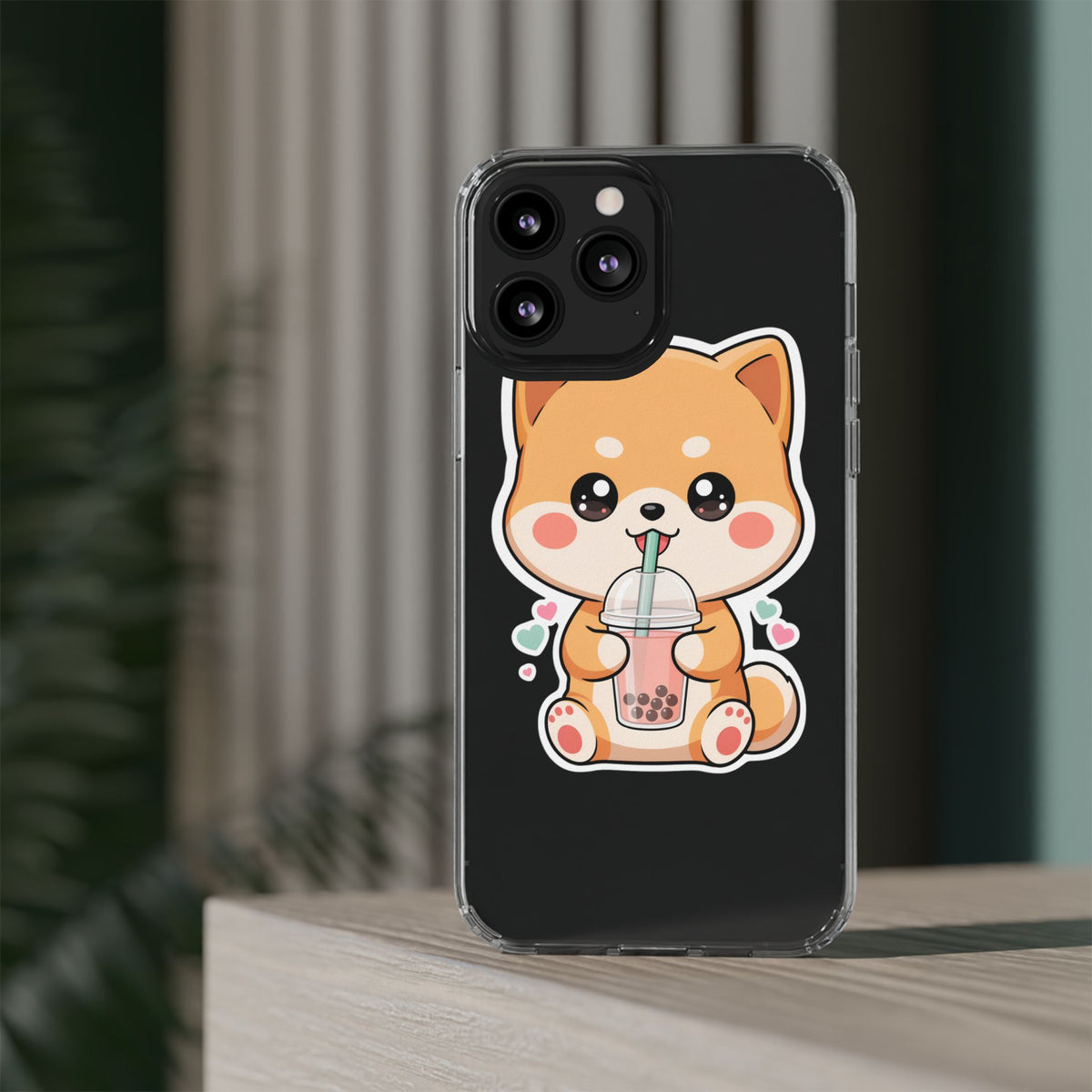 Kawaii Shiba Inu Phone Case for Bubble Tea Lovers