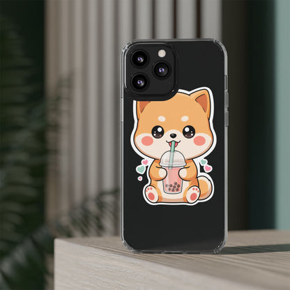 Kawaii Shiba Inu Phone Case for Bubble Tea Lovers