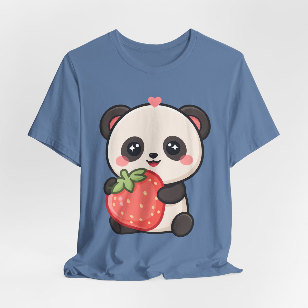 Kawaii Panda Strawberry T-Shirt – Sweet Chibi Animal Tee