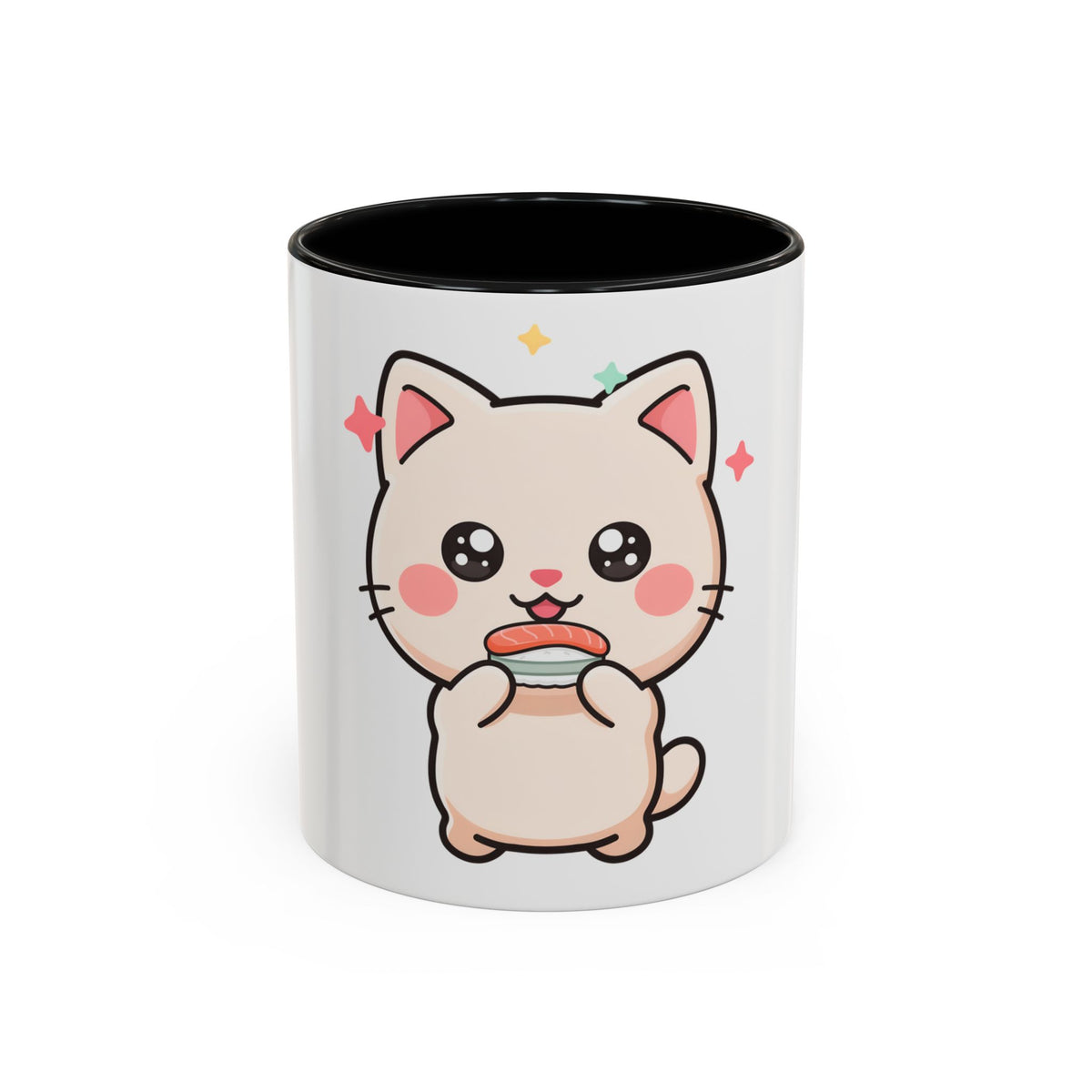 Kawaii Cat Sushi Mug, Cute Accent Coffee Mug