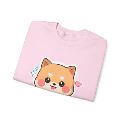 Kawaii Shiba Inu Sweatshirt, Cute Plant Lover Crewneck