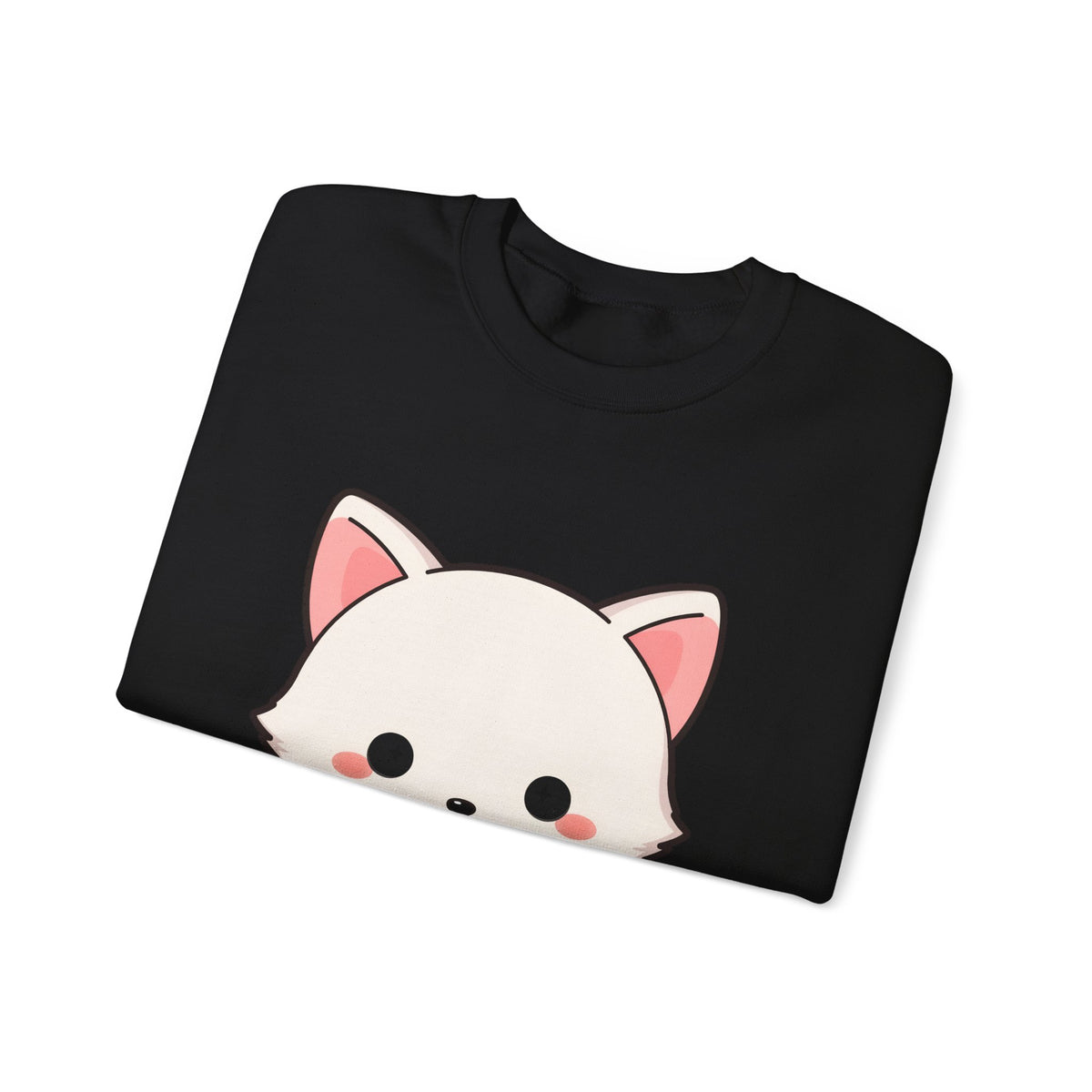 Kawaii Arctic Fox Sweatshirt, Cute Mistletoe Holiday Crewneck