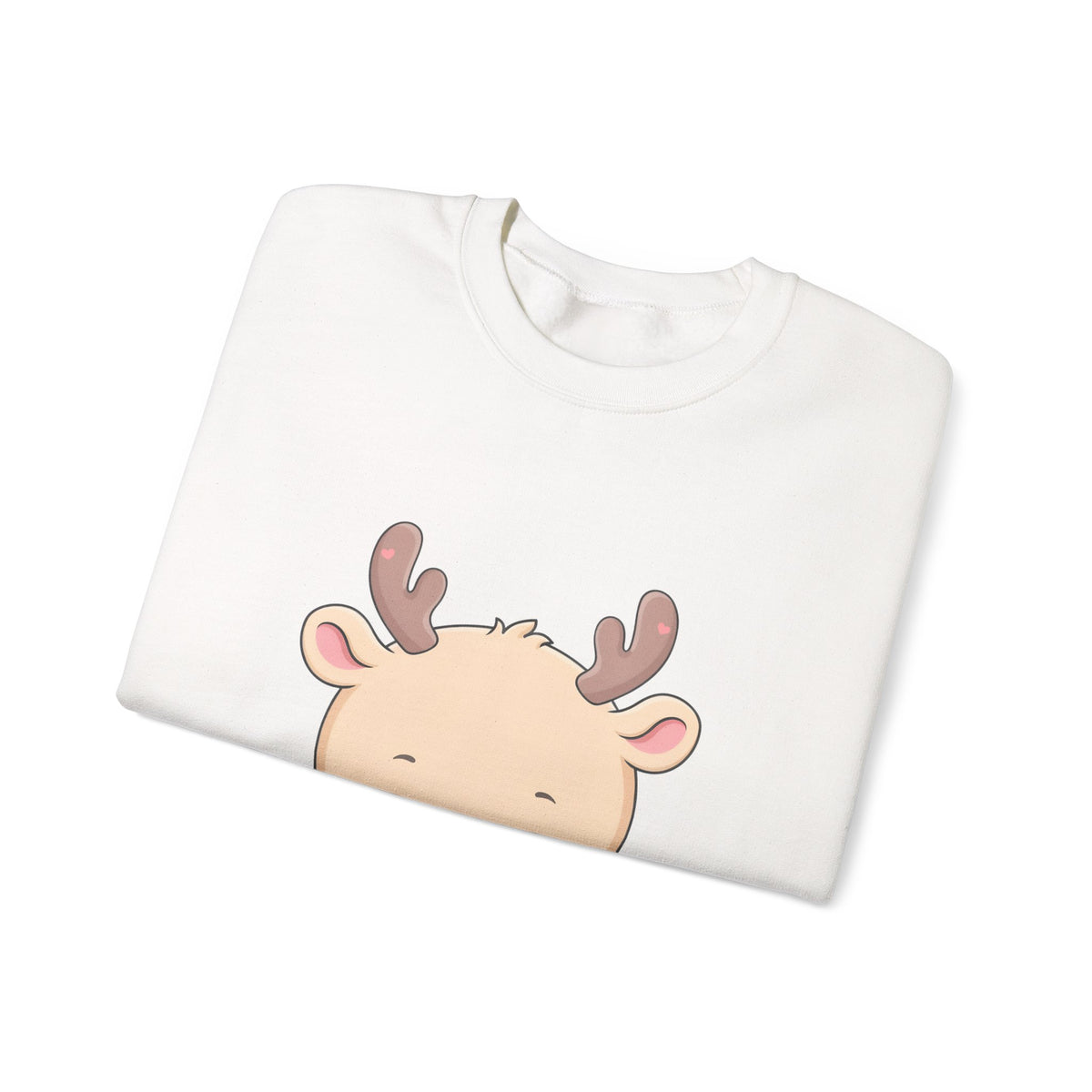Kawaii Reindeer Sweatshirt, Cute Hot Cocoa Holiday Crewneck