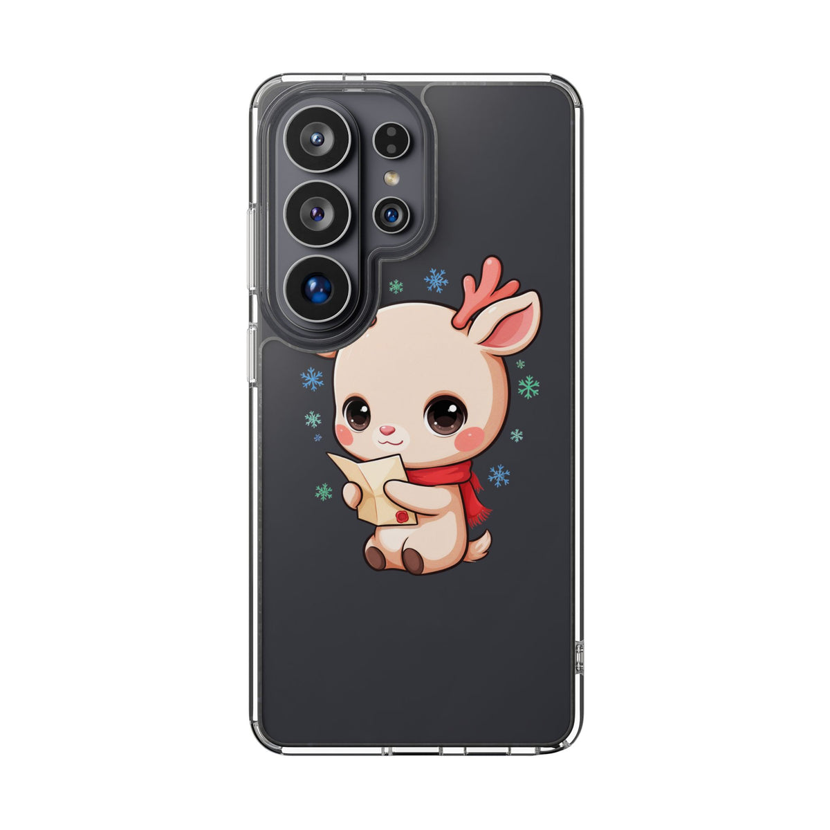 Christmas Reindeer Clear Impact-Resistant Phone Case