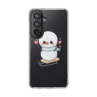 Kawaii Snowman Phone Case, Cute Winter Cheer