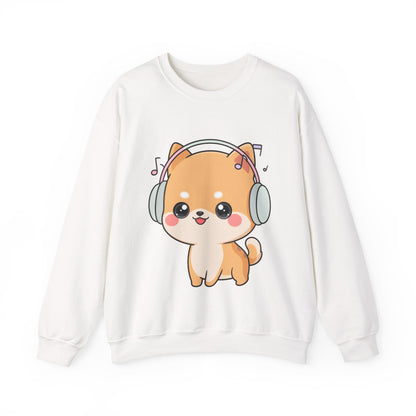 Kawaii Shiba Inu Music Sweatshirt, Cute Dog Lover Gift