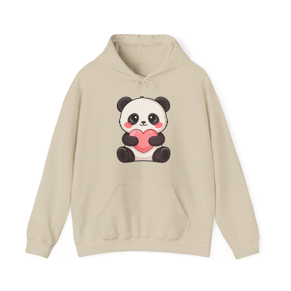 Kawaii Panda Hoodie, Cute Heart Hug Unisex Sweatshirt