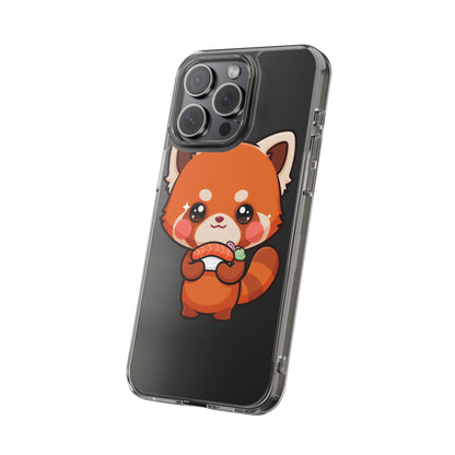 Red Panda Sushi Phone Case, Cute Kawaii Clear Case