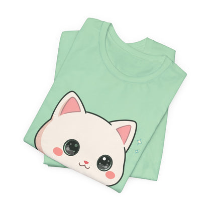 Kawaii Skateboarding Cat T-Shirt – Cute Chibi Kitty Tee