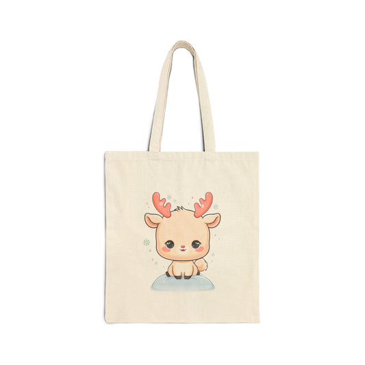 Cute Reindeer Christmas Tote Bag for Holiday Gifting